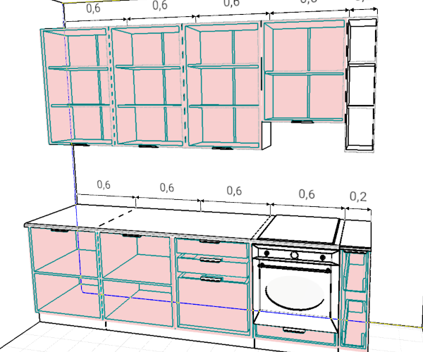 Кухня НОРД 2,6 метра (даймонт софт / белый) - Кухня НОРД 2,6 метра (даймонт софт / белый)