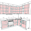 Кухня ОЛИВА 2,4 х 1,8 метра (белый глянец / кофе с молоком) - Кухня ОЛИВА 2,4 х 1,8 метра (белый глянец / кофе с молоком)