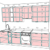Кухня НОРД 3,0 метра (даймонт софт / белый) - Кухня НОРД 3,0 метра (даймонт софт / белый)