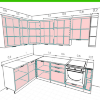 Кухня НОРД 2,6 х 1,6 метра (даймонд софт / белый) - Кухня НОРД 2,6 х 1,6 метра (даймонд софт / белый)